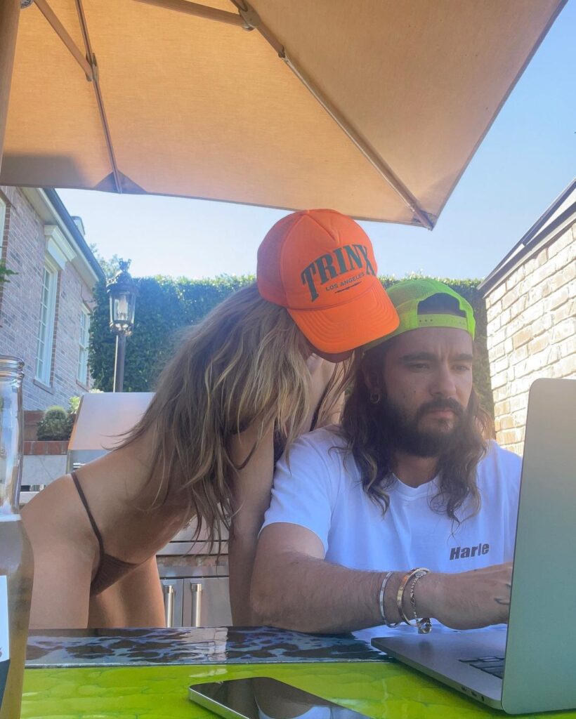 Heidi Klum topless with her husband