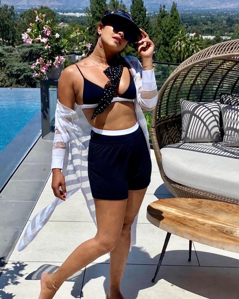 Priyanka Chopra's black and white bikini top