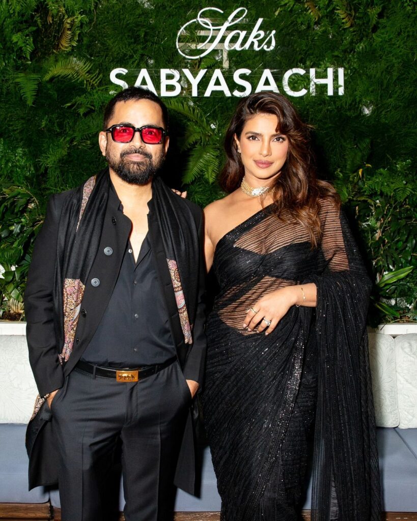 Priyanka Chopra wears black Sabyasachi Saree