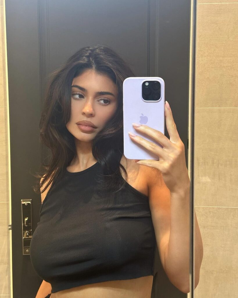 Kylie Jenner wears perfect khy black tank top 