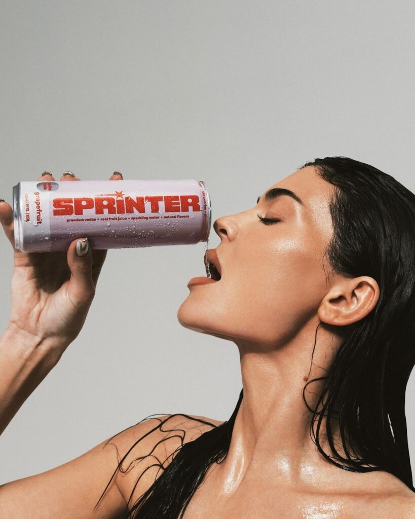 Kylie Jenner drinking Sprinter vodka