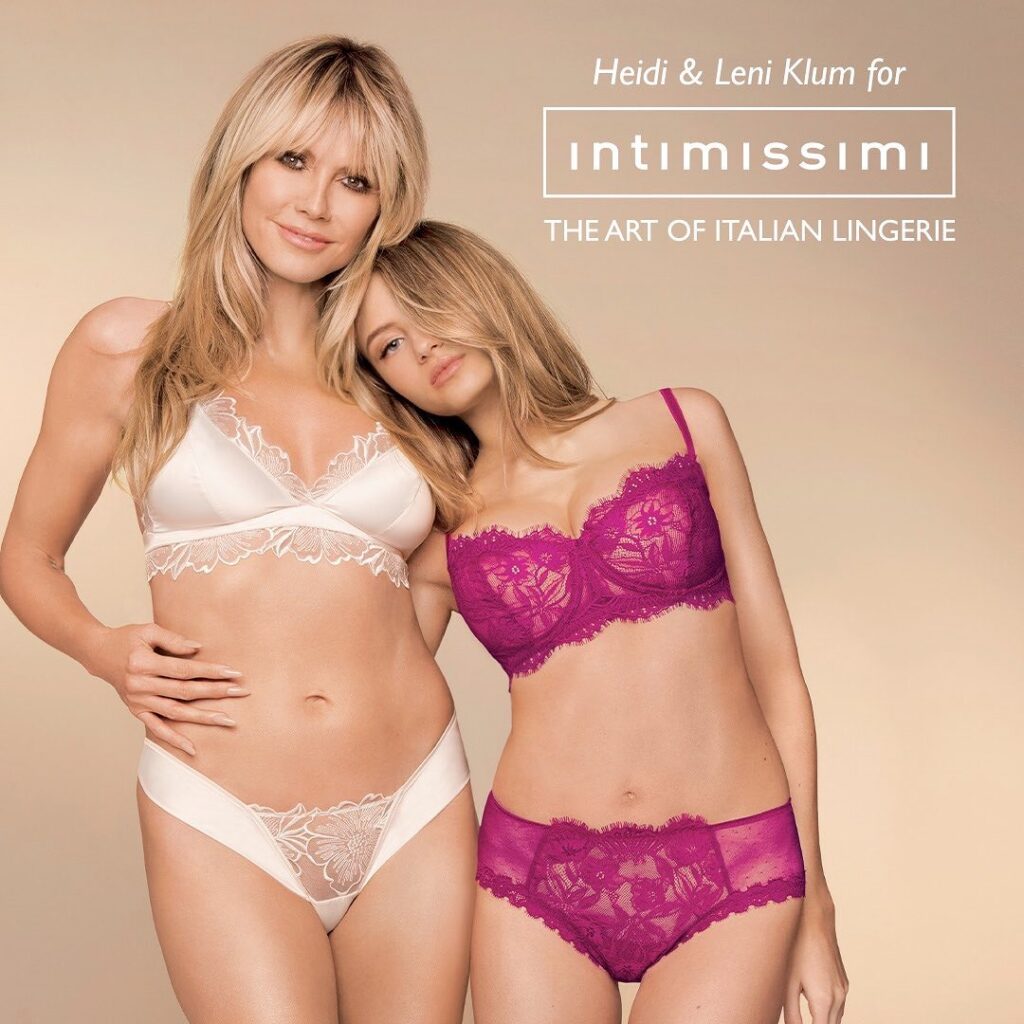 Double the beauty, double the style  Intimissimi campaign featuring Heidi Klum and Leni Klum