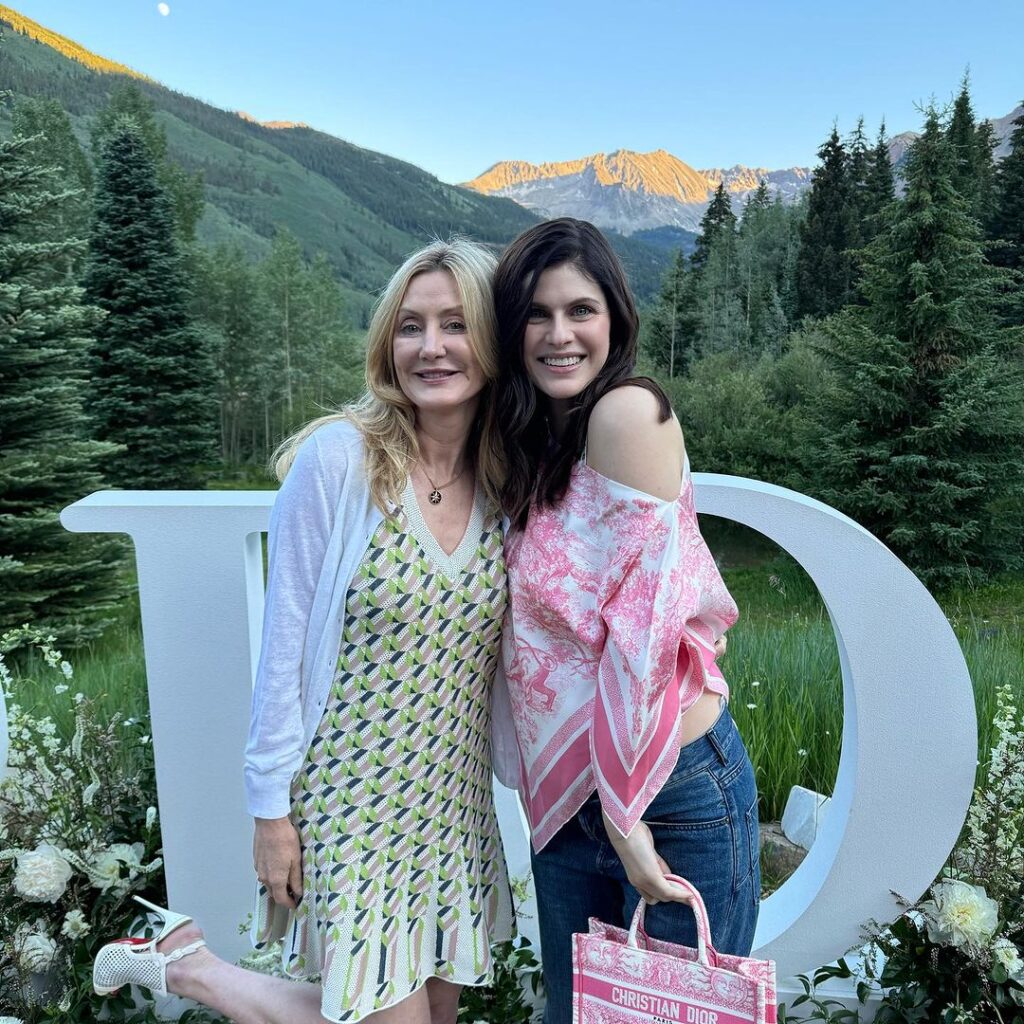 Alexandra Daddario donned a luxurious pink Dior top